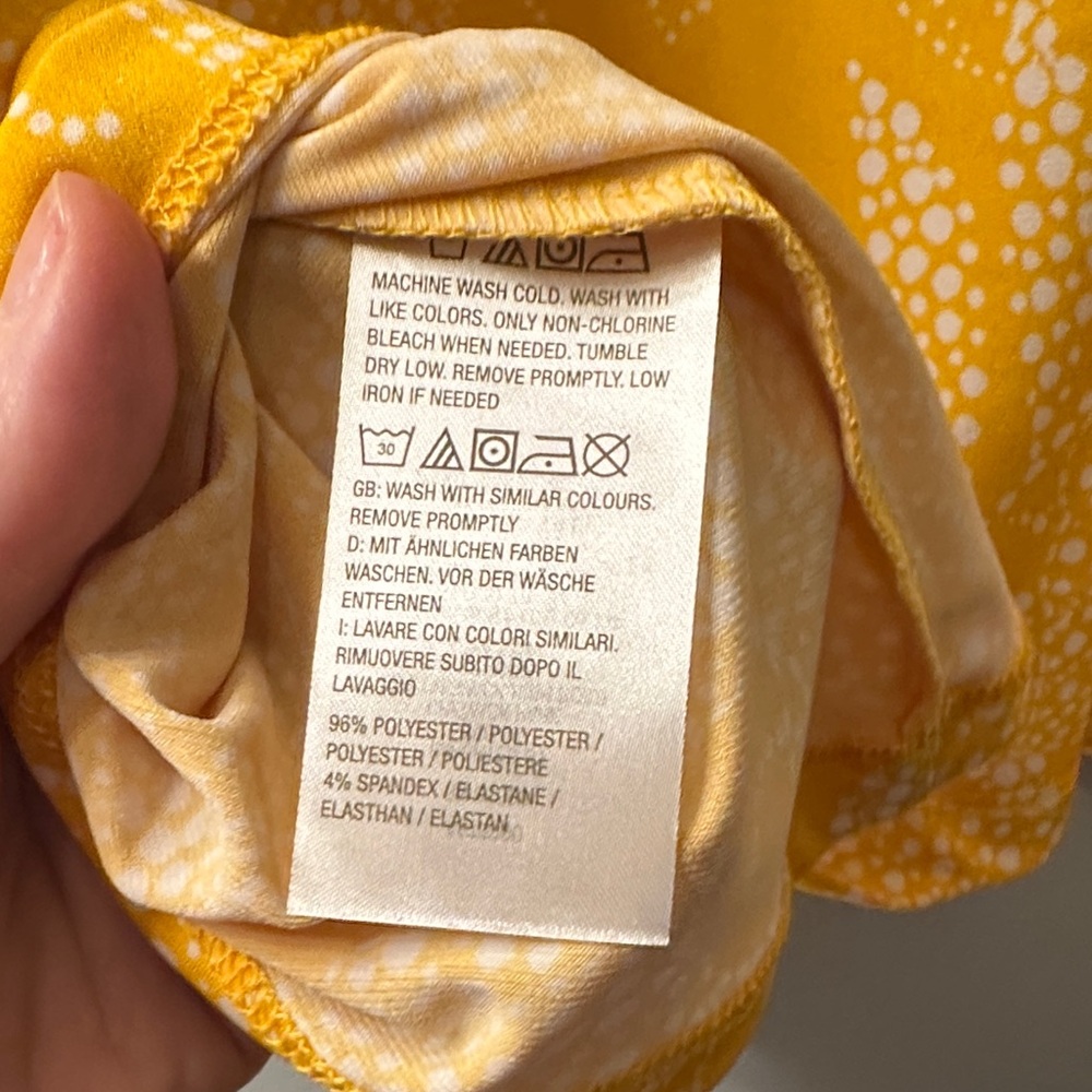 Susan Graver Yellow Patterned Blouse - Picture 4 of 5